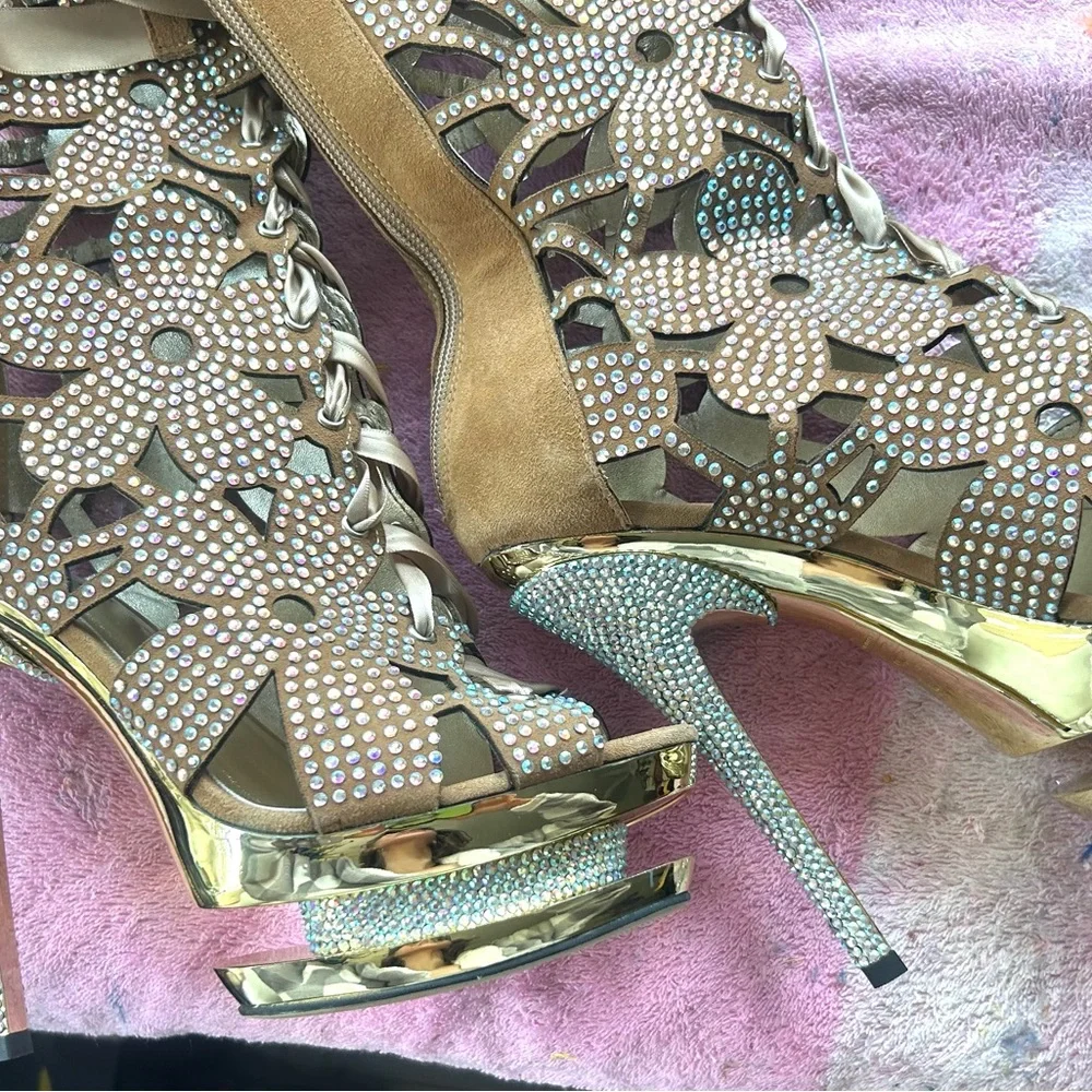 Pleaser Fantasia Rhinestone Platform Stiletto Boot - Picture 9 of 13